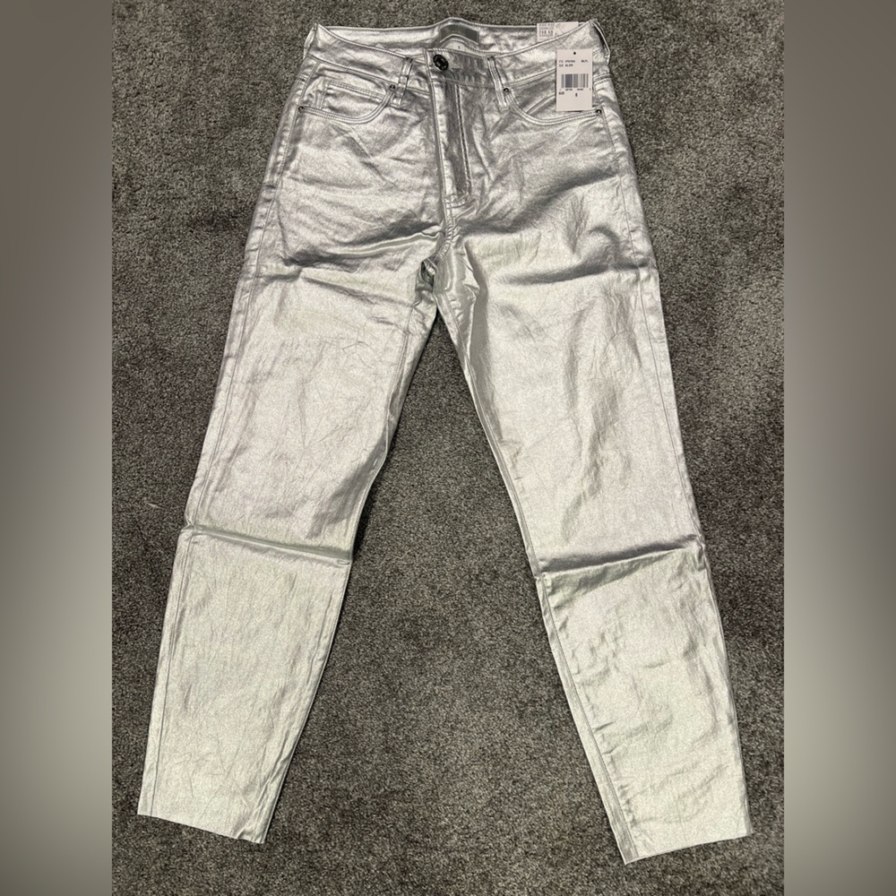 Kut from the Kloth Silver CHARLIZE CIGARETTE LEG High Rise Jeans SIZE 6
